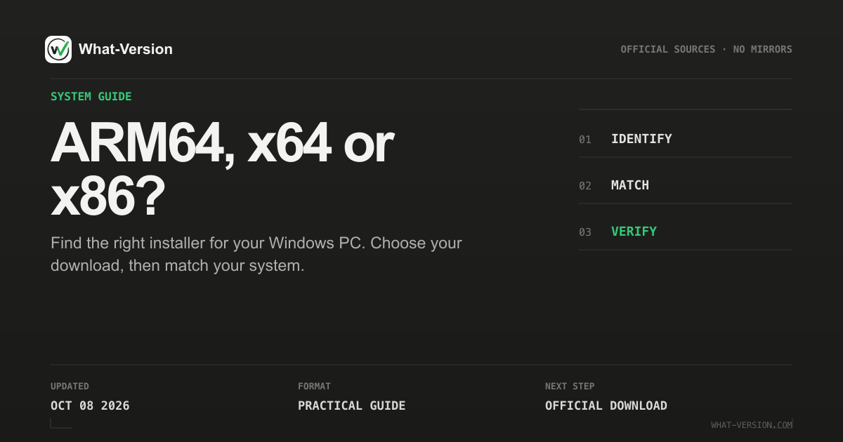 Windows ARM64 vs x64 vs x86: Which Installer Do You Need? - What Version