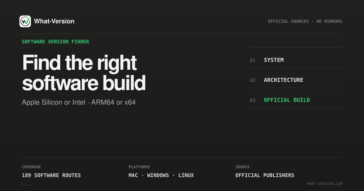 Get the Right Official Installer for This Device - What Version